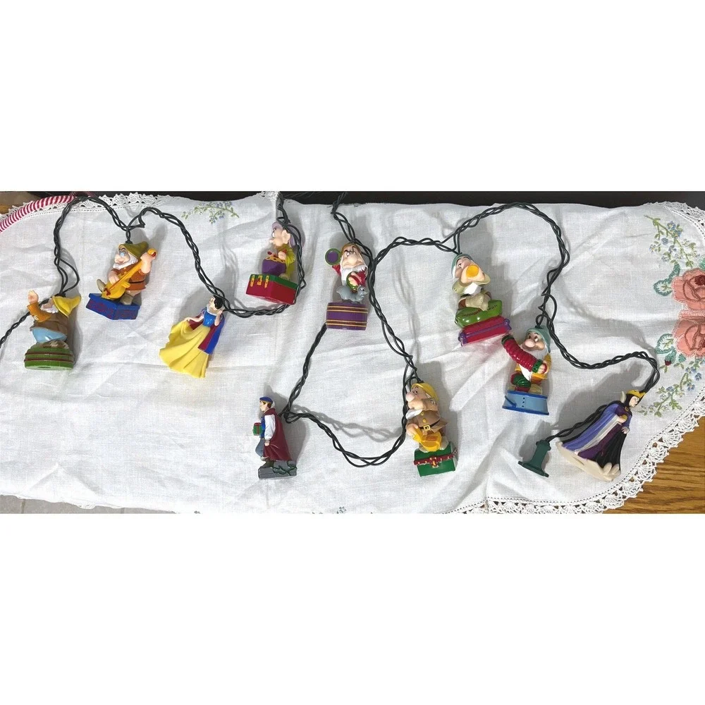 Disney Snow White Winnie the Pooh Santa Reindeer Christmas String‎ Light Lot 3pc